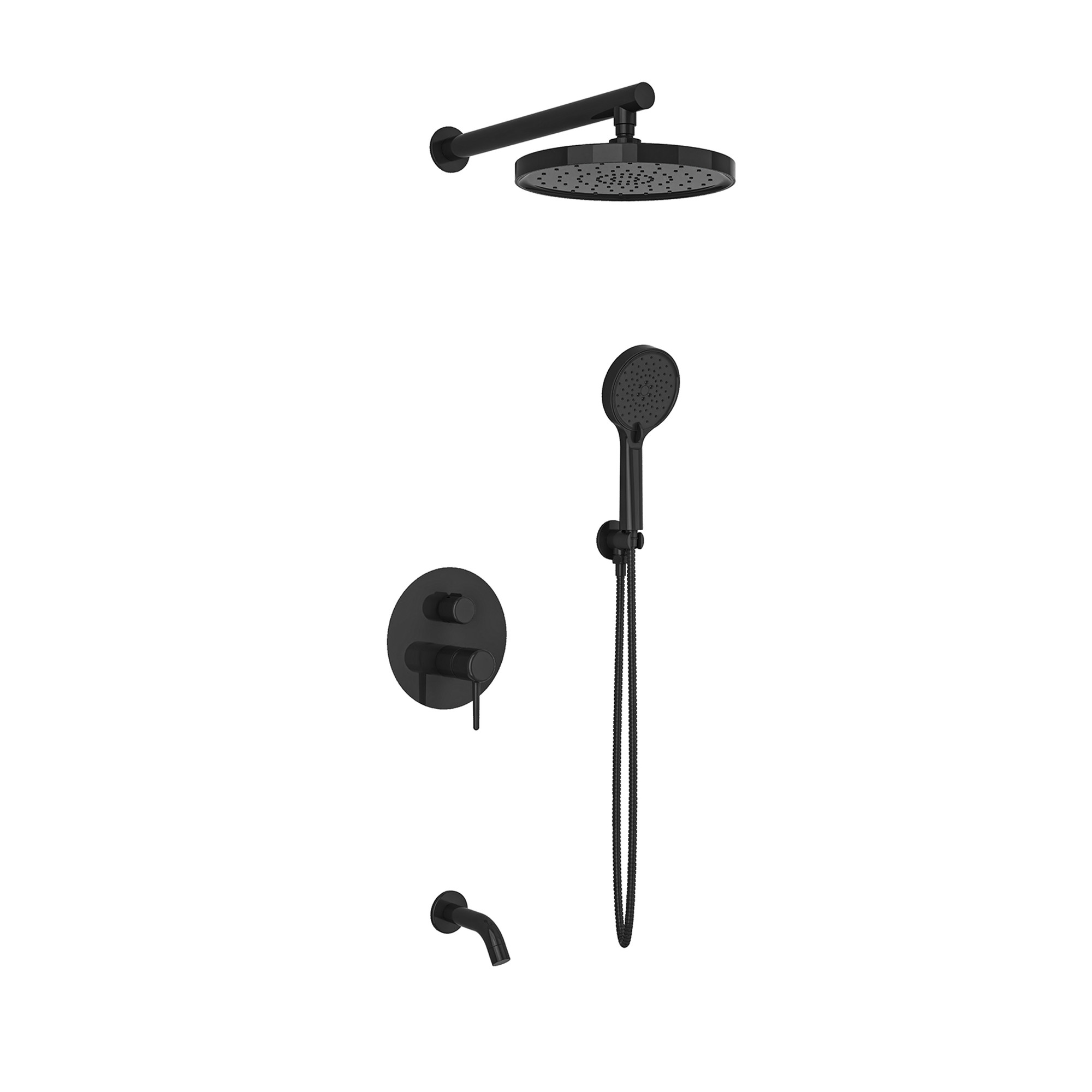 Toi Built-in Shower Set Polished Black