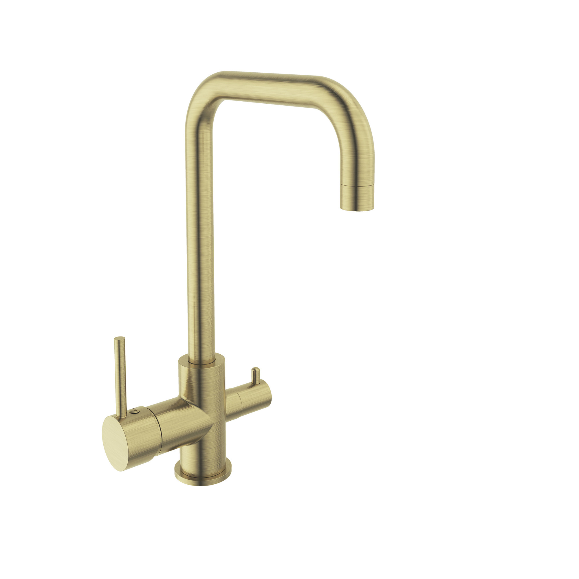 Lea Dual Flow Kitchen Mixer Brushed Gold