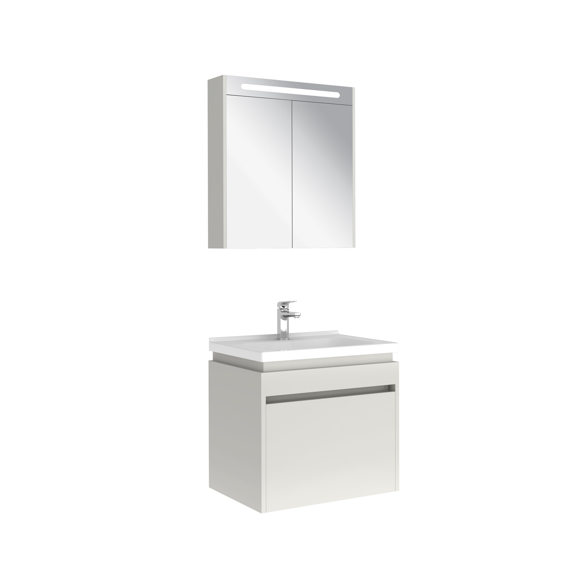 Idea 2.0 Tek Çekmeceli Set Parlak Beyaz 65 Cm