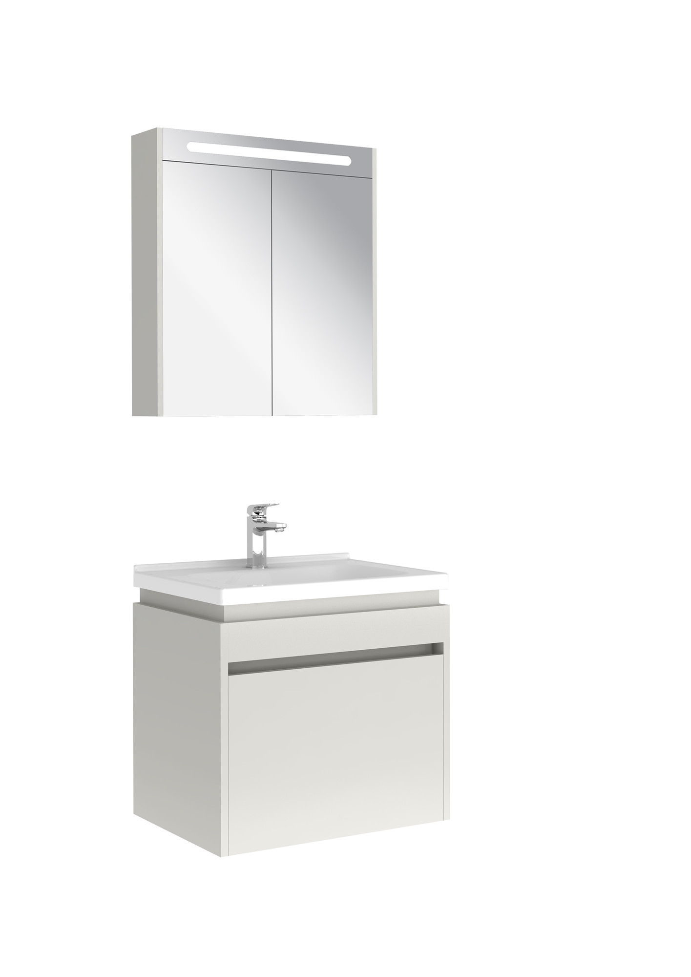 Idea 2.0 Tek Çekmeceli Set Parlak Beyaz 65 Cm