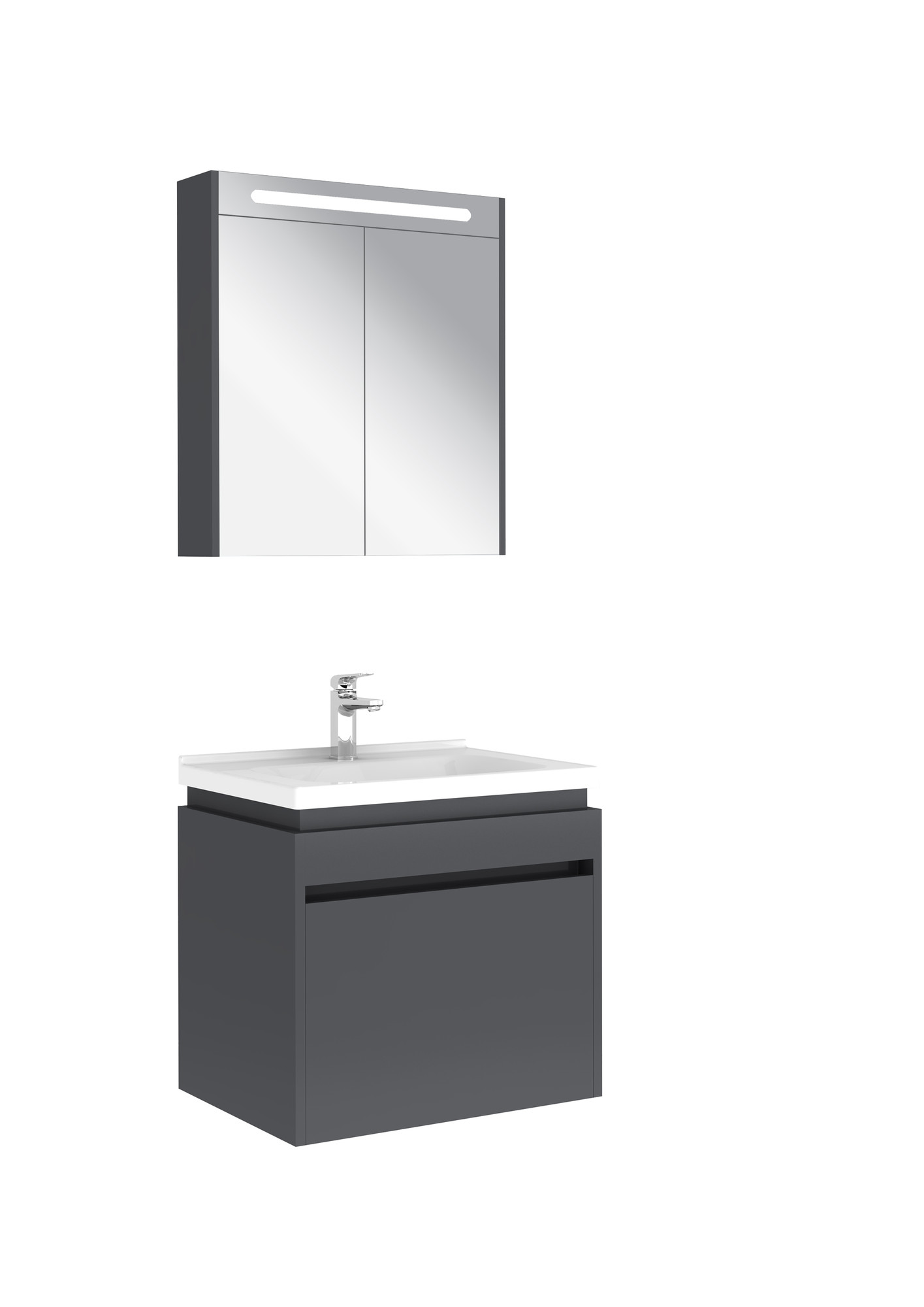 Idea 2.0 Single Drawer Set Glossy Anthracite 65 Cm