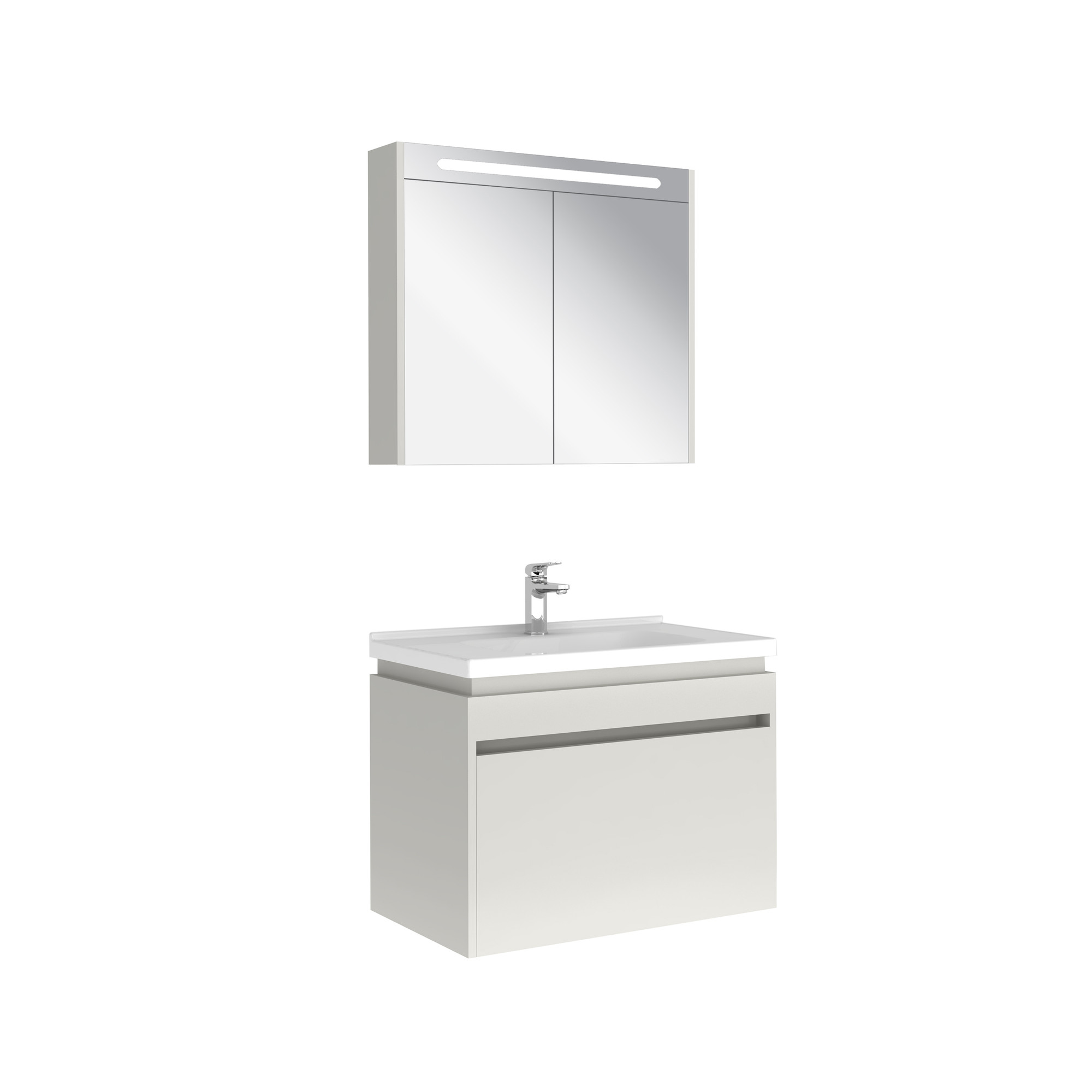 Idea 2.0 Tek Çekmeceli Set Parlak Beyaz 80 Cm