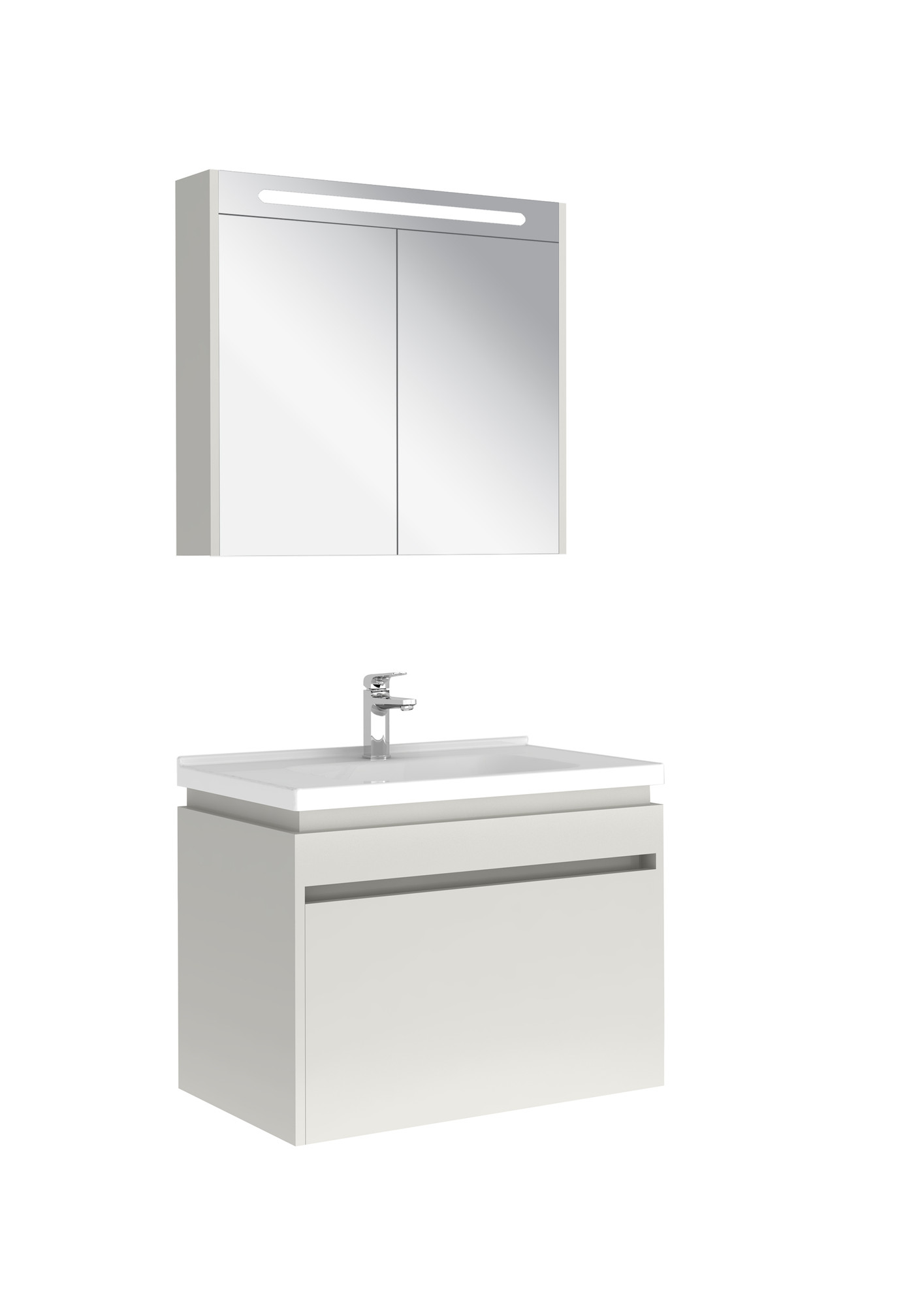 Idea 2.0 Tek Çekmeceli Set Parlak Beyaz 80 Cm