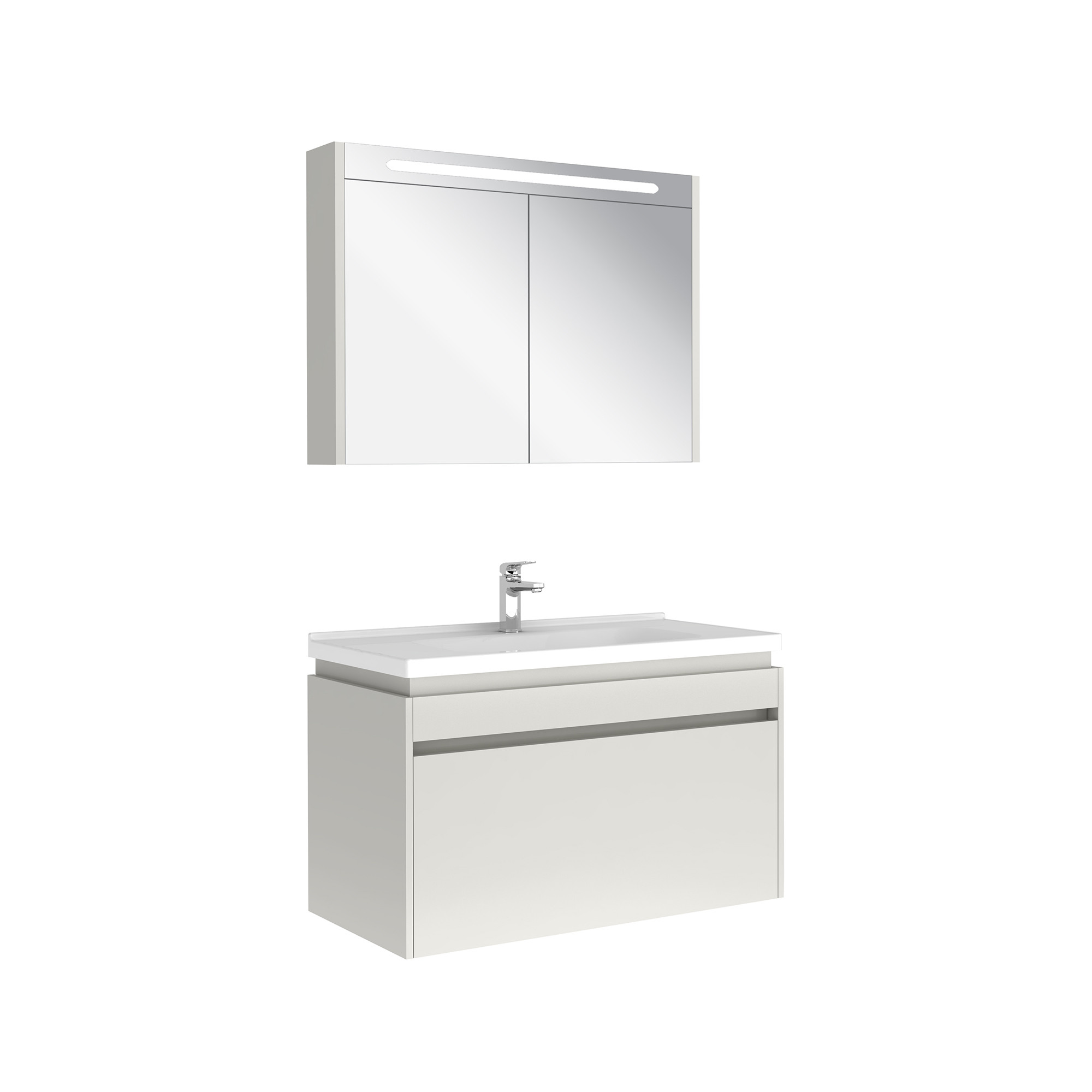 Idea 2.0 Tek Çekmeceli Set Parlak Beyaz 100 Cm