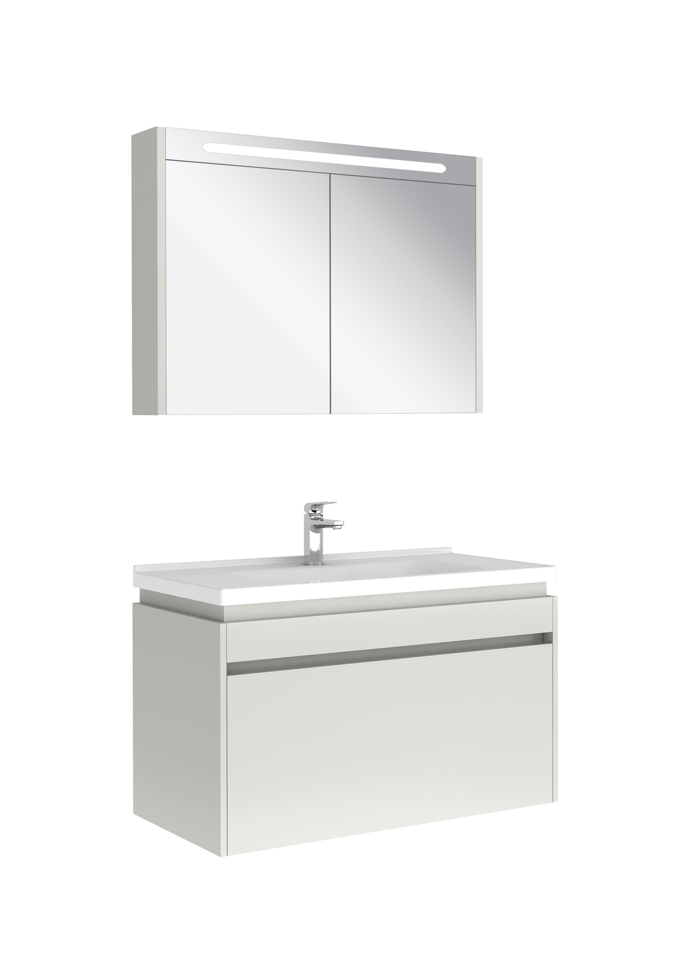 Idea 2.0 Tek Çekmeceli Set Parlak Beyaz 100 Cm