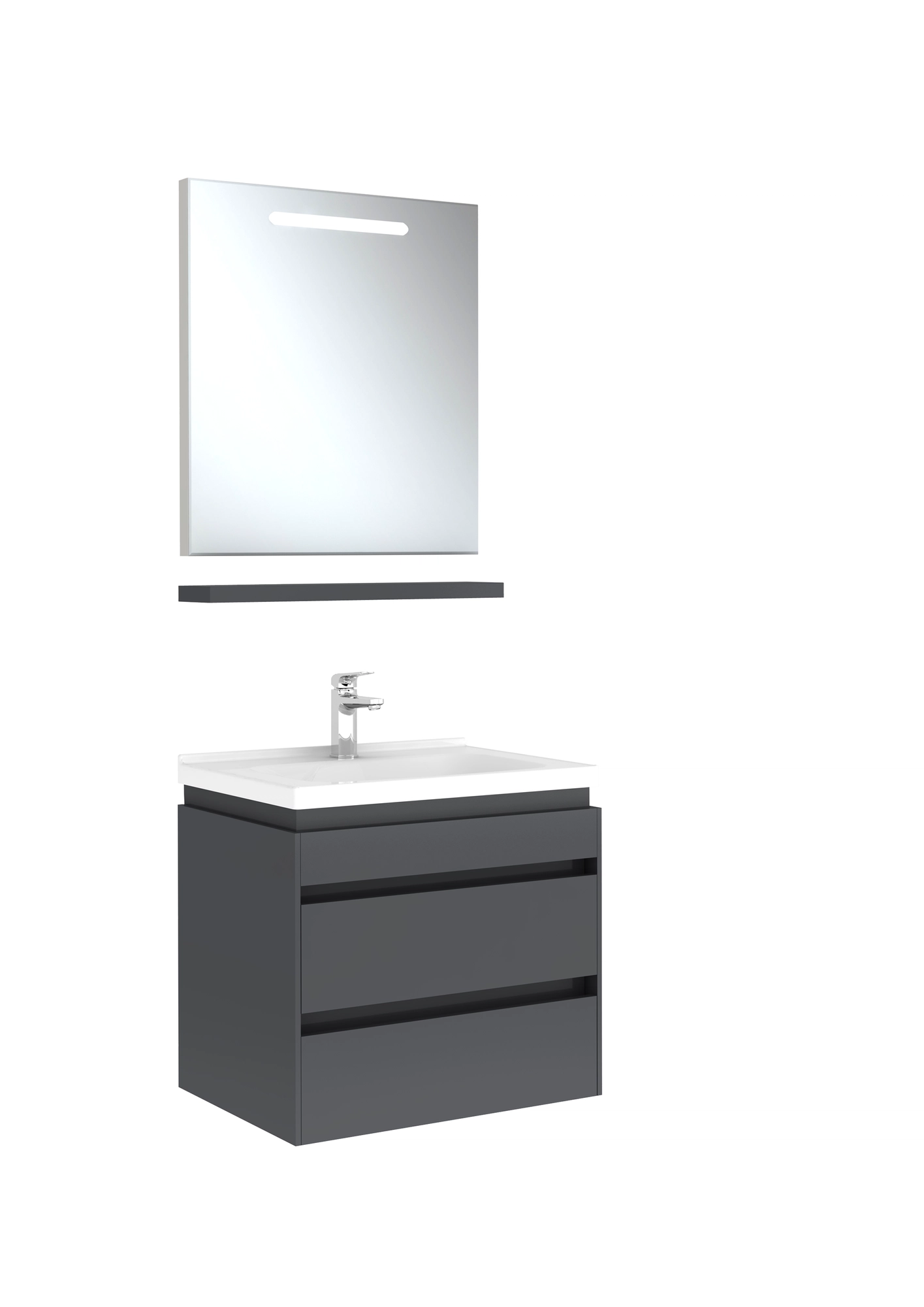 Idea 2.0 Two Drawers Set Glossy Anthracite 65 Cm