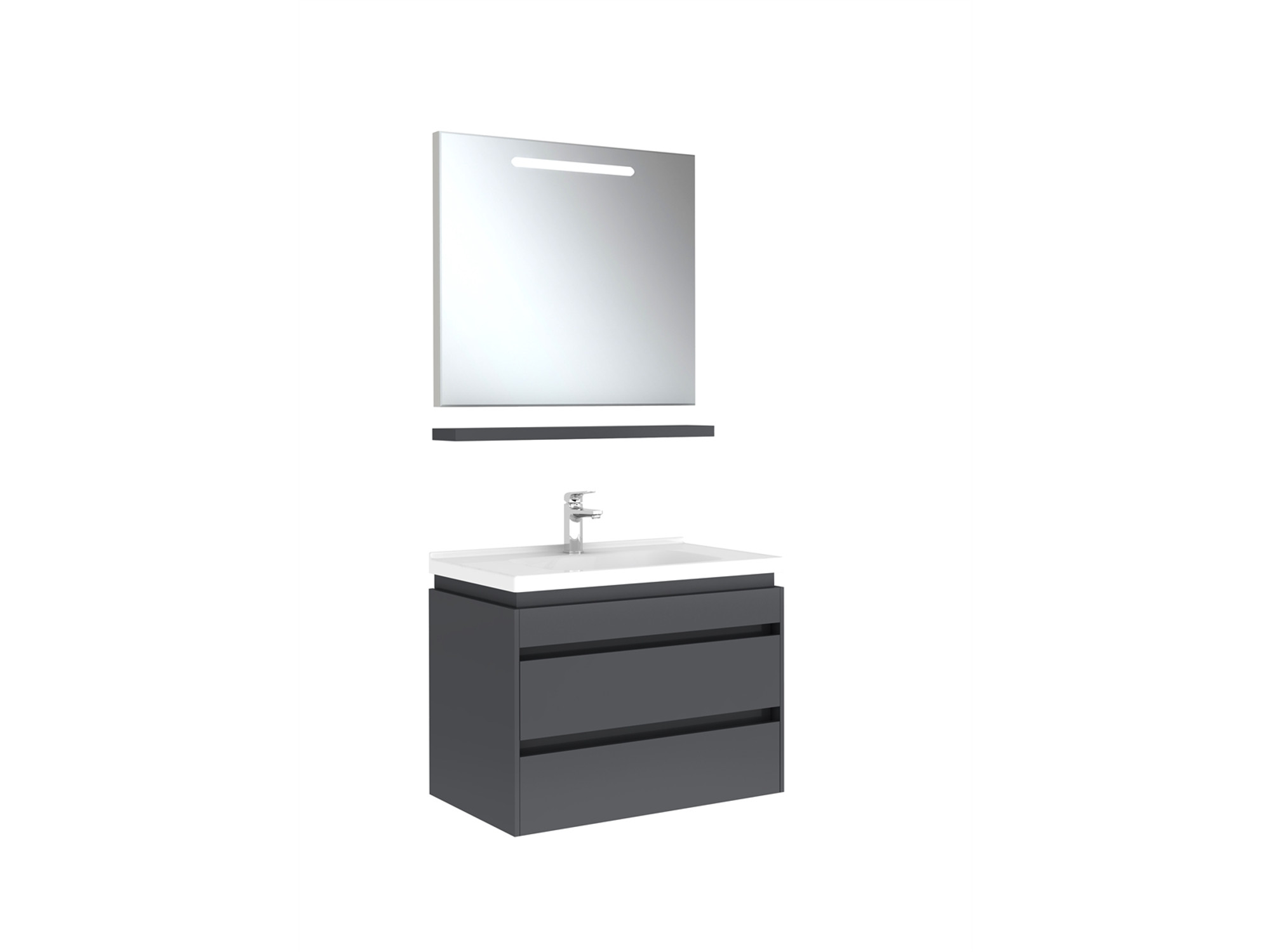 Idea 2.0 Çift Çekmeceli Set Parlak Beyaz 80 Cm