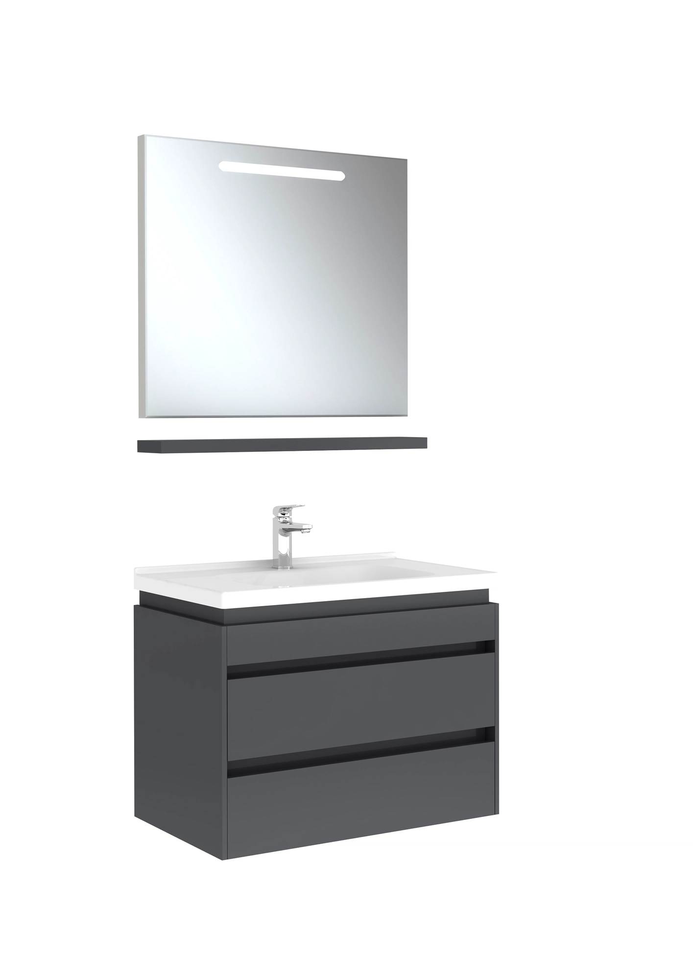 Idea 2.0 Çift Çekmeceli Set Parlak Beyaz 80 Cm