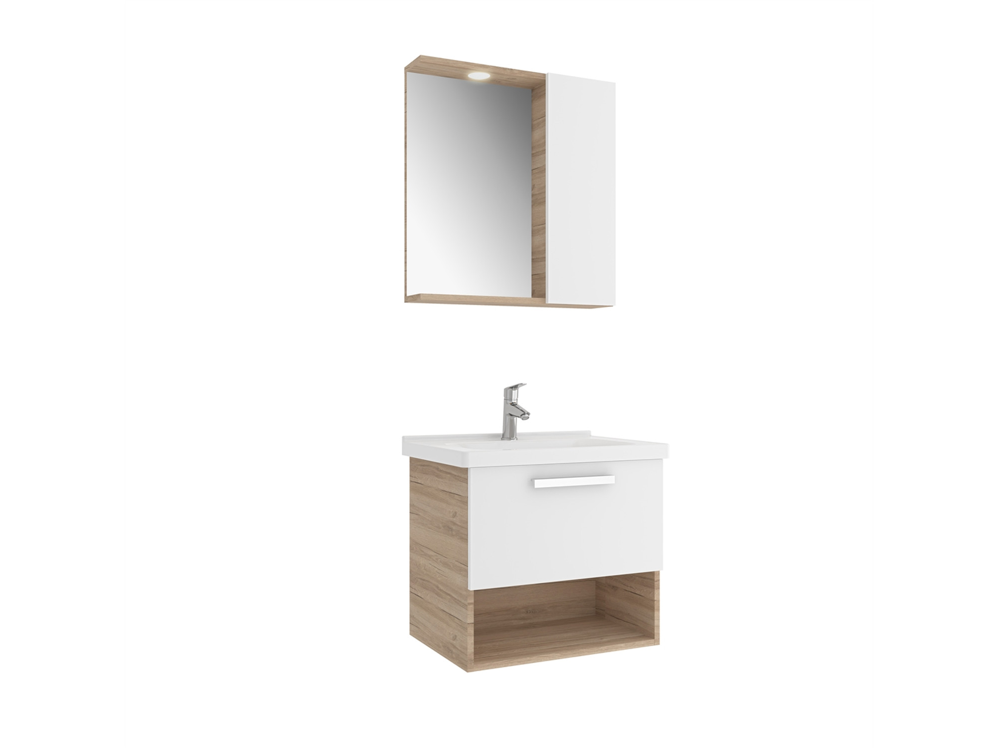Trevi Set Beyaz/Meşe 65 Cm