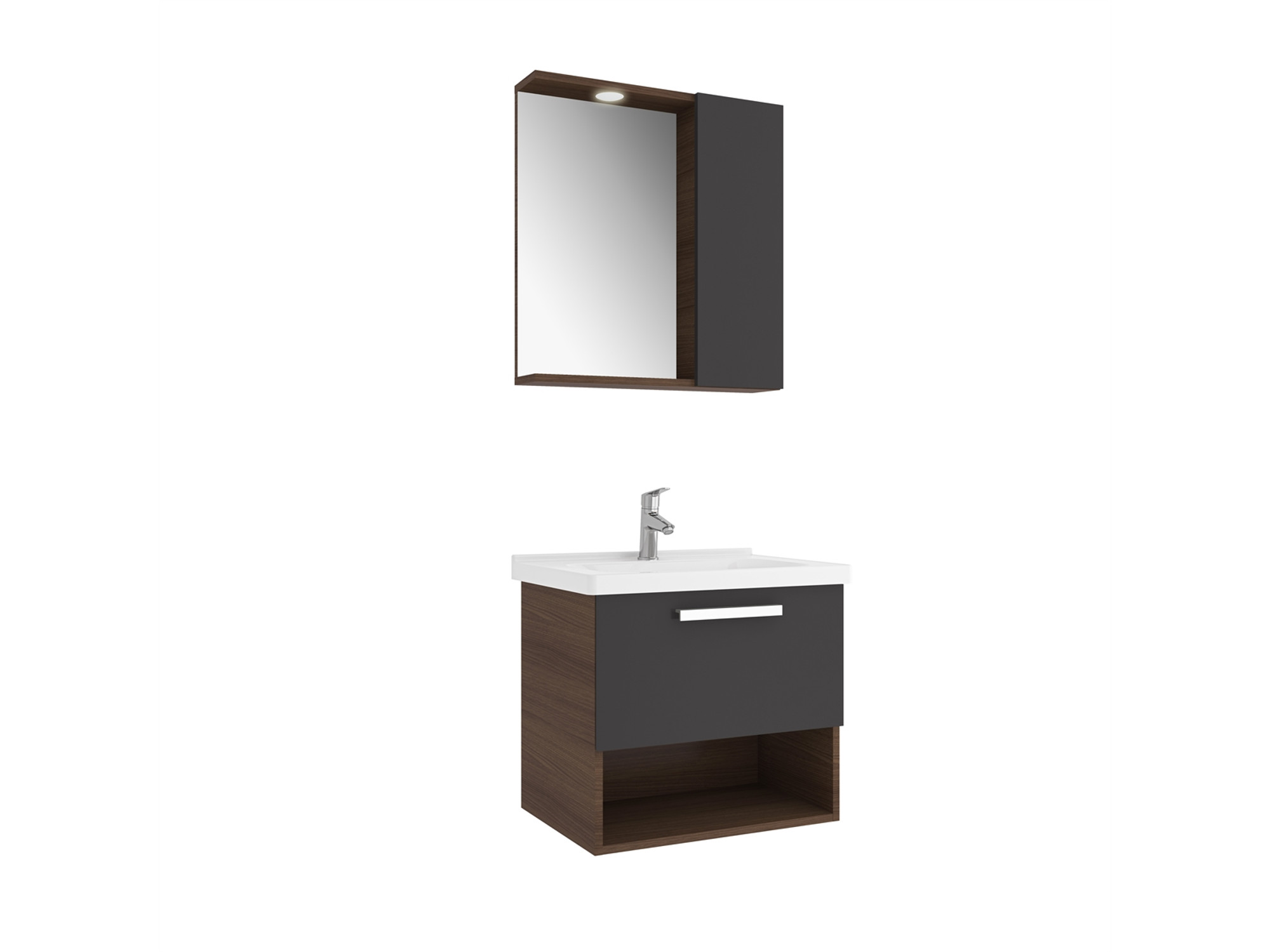 Trevi Set Anthracite/Walnut 65 Cm