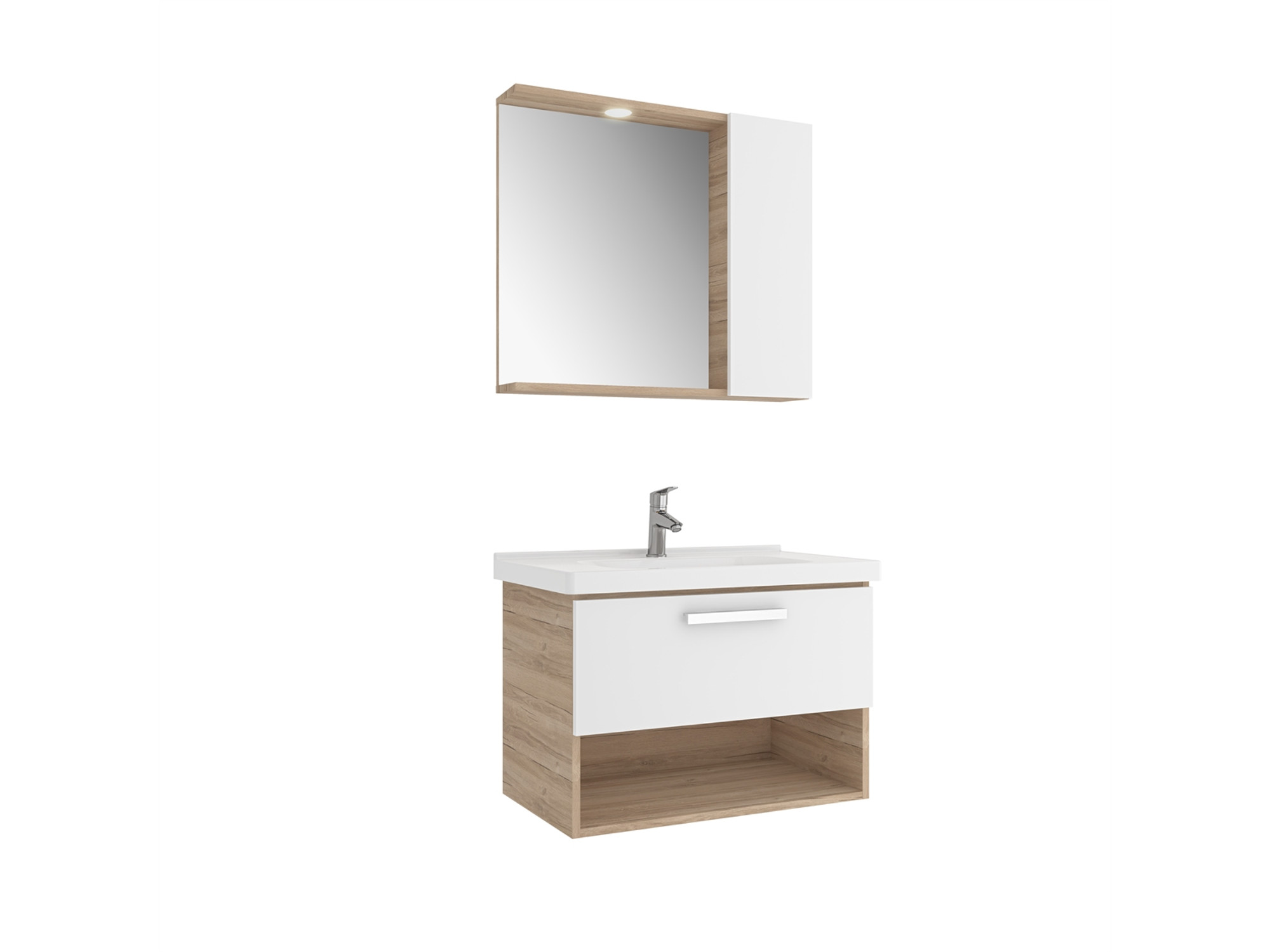 Trevi Set Beyaz/Meşe 80 Cm