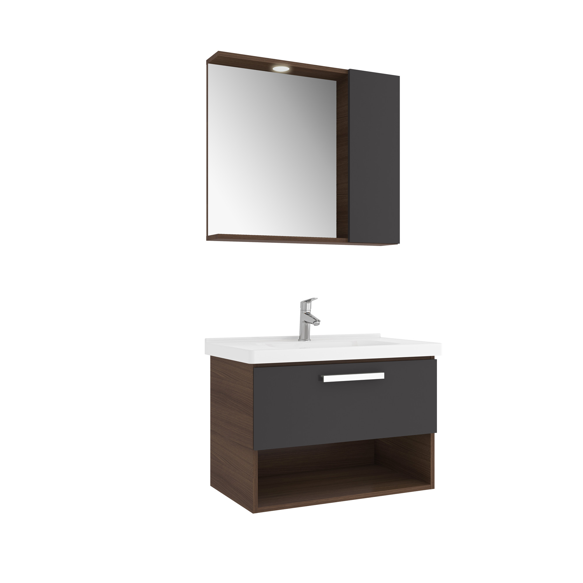 Trevi Set Antrasit/Ceviz 80 Cm
