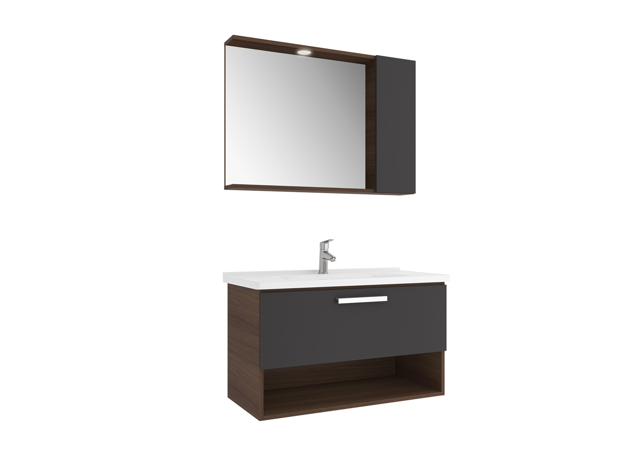 Trevi Set Anthracite/Walnut 100 Cm