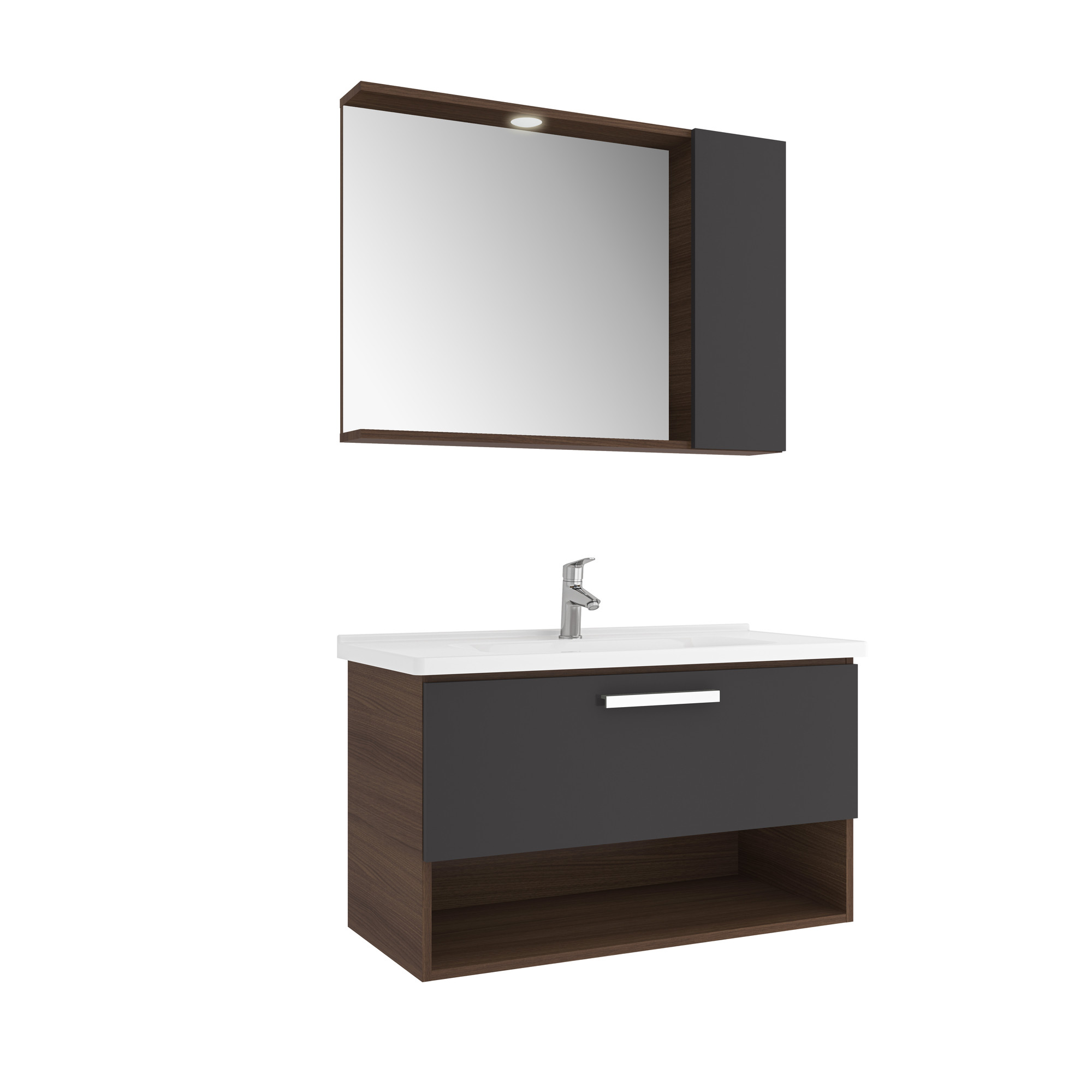 Trevi Set Anthracite/Walnut 100 Cm