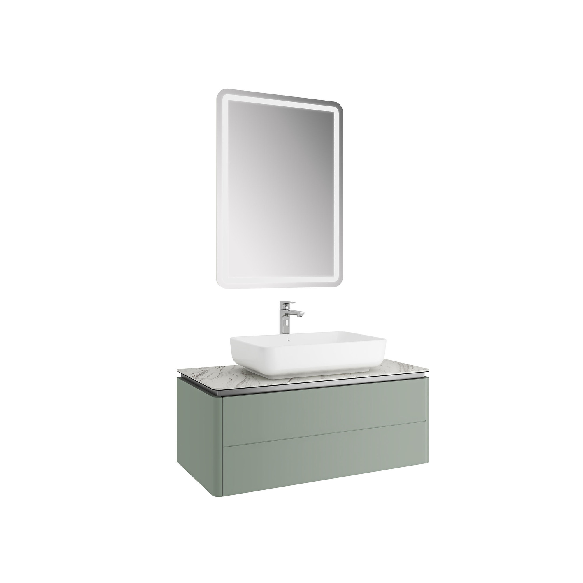 Lotus Set Matte Sage Green 100 Cm/Palissandro