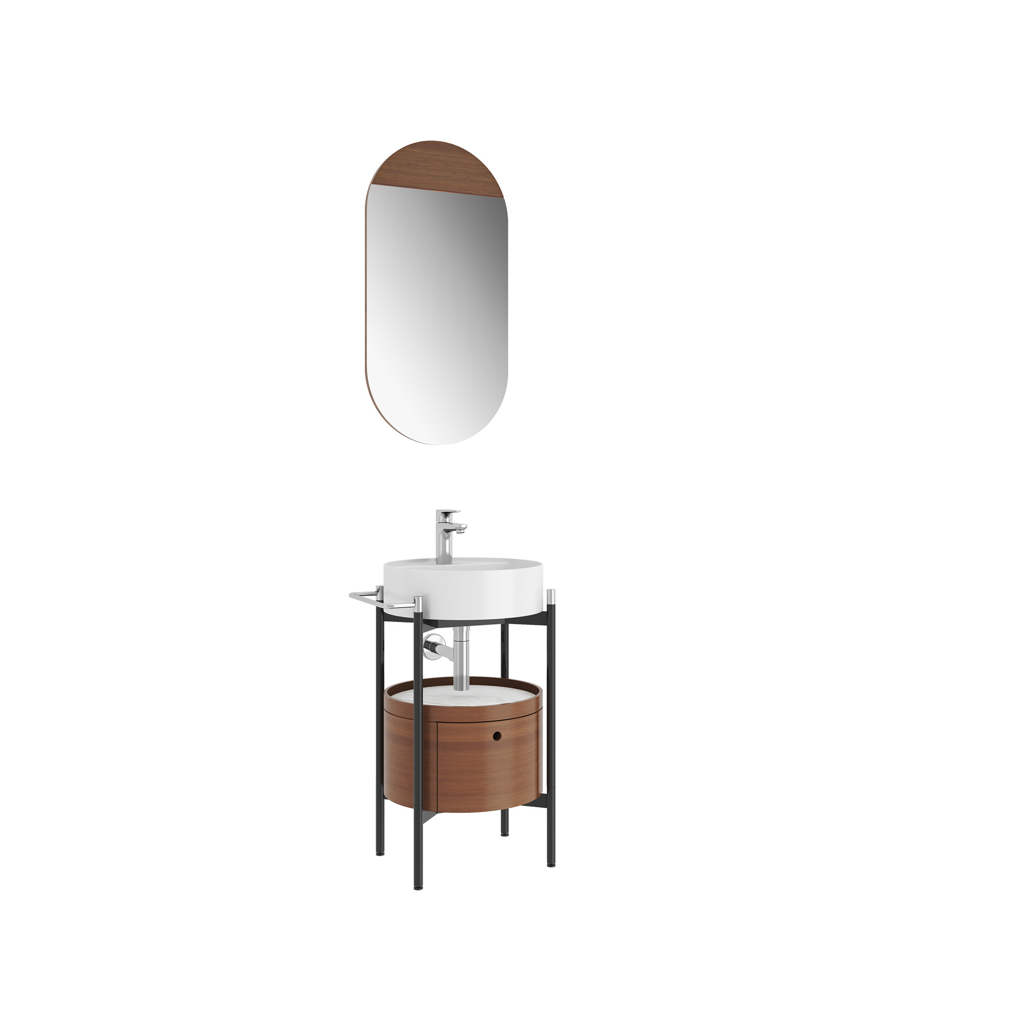 Icon 2.0 Set Matte White Round Washbasin