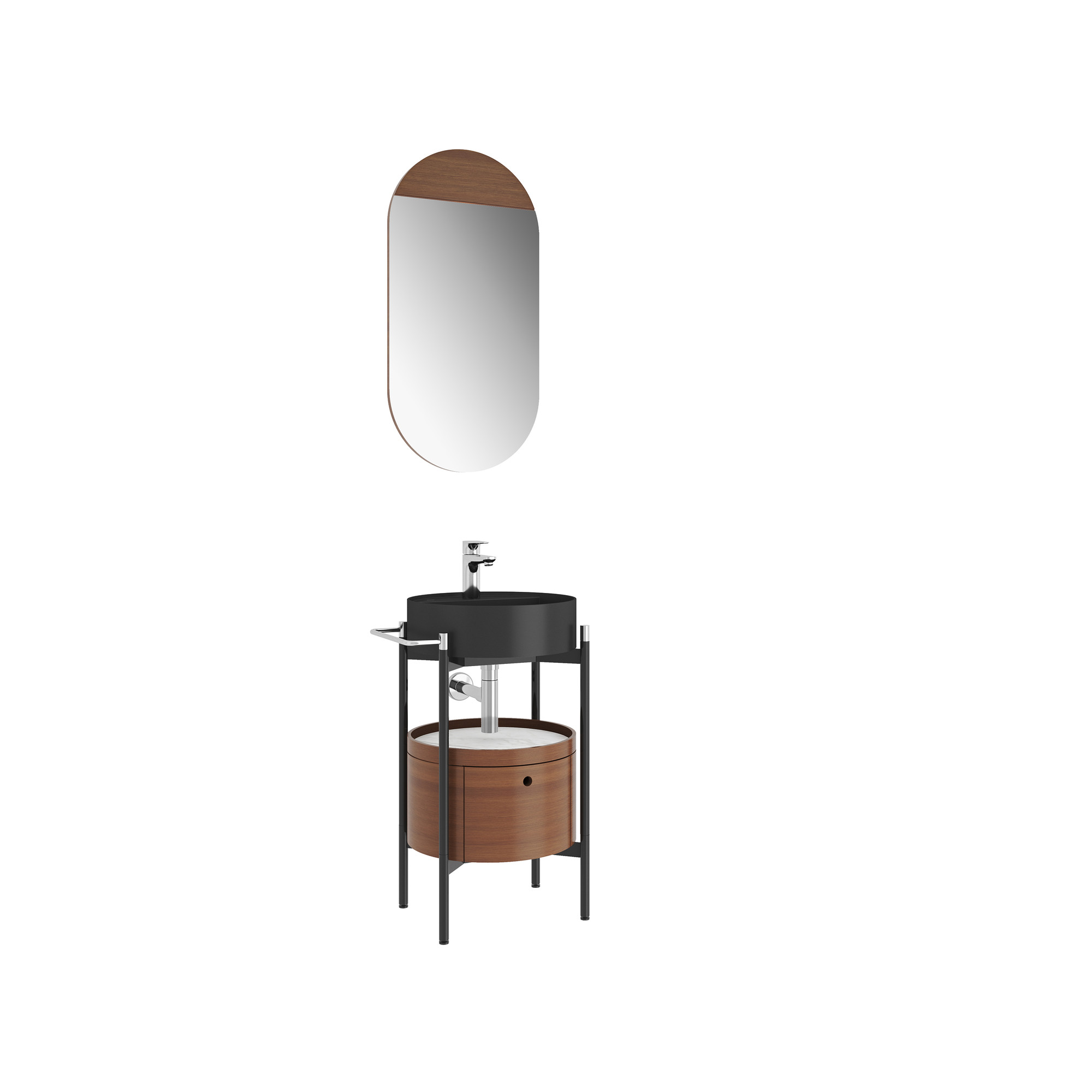 Icon 2.0 Set Matte Black Round Washbasin